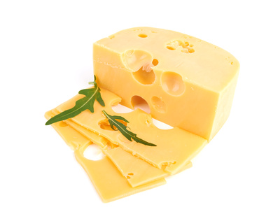 Emmentaler cheese with holes